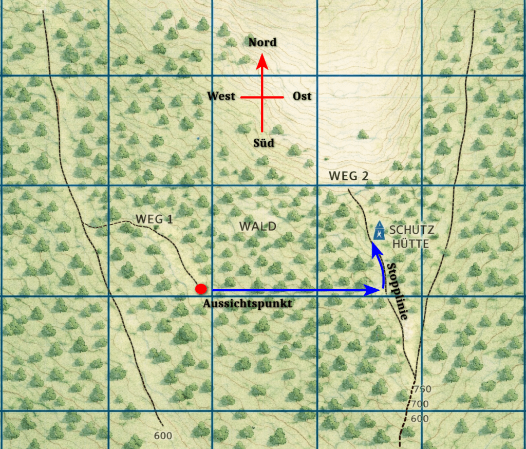 Navigation mit Stopplinie auf der Karte – Variante 1