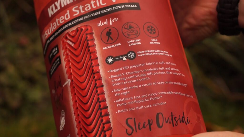 Klymit Isomatte kompakt eingepackt