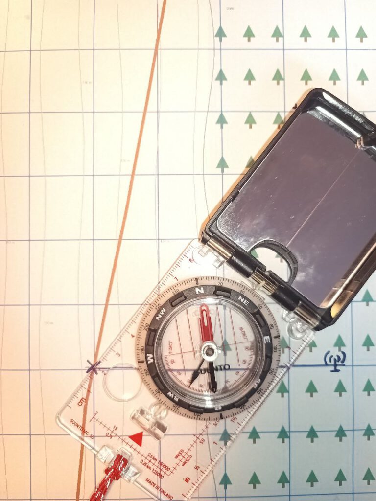 Zweite Peillinie vom Kirchturm auf Karte eingezeichnet